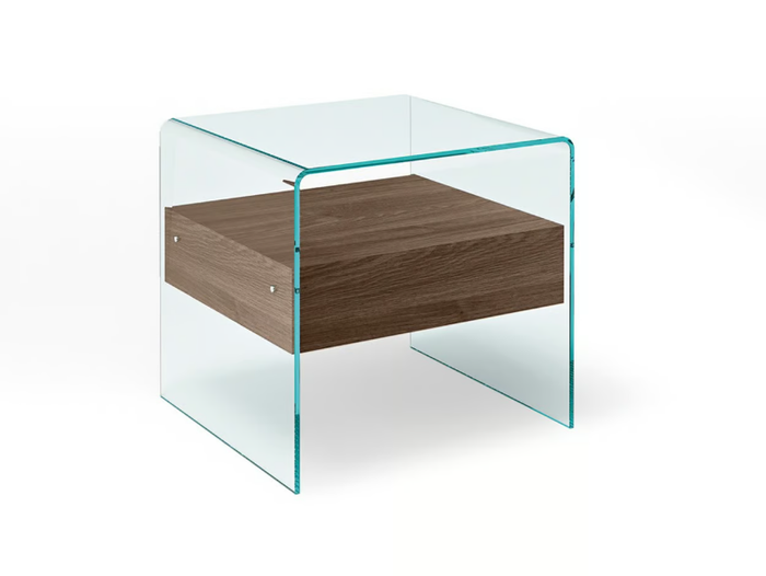 RIALTO NIGHT - Wood and glass bedside table _ Fiam Italia